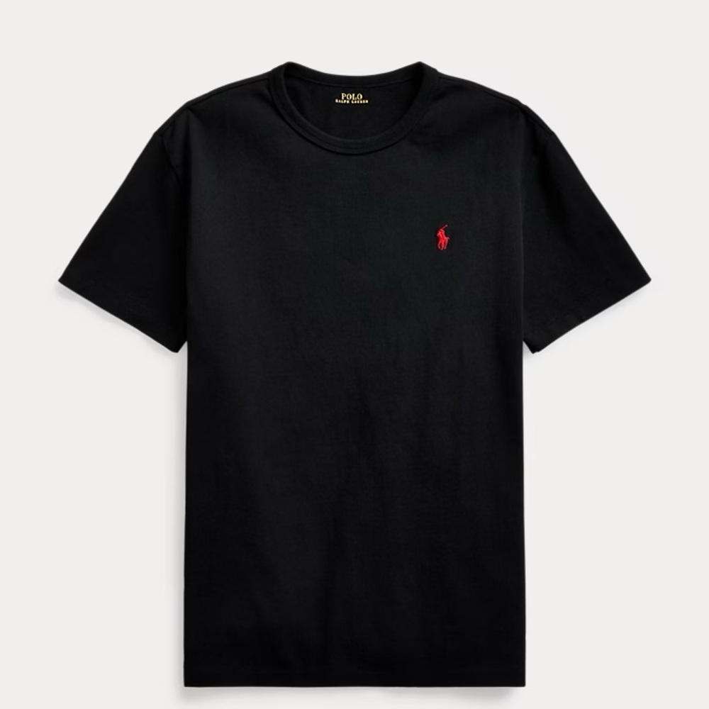 Vintage Polo by Ralph Lauren Black T-Shirt red pony size M